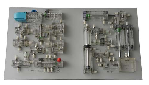 透明液压传动演示系统(图6) 液压传动插孔式演示装置