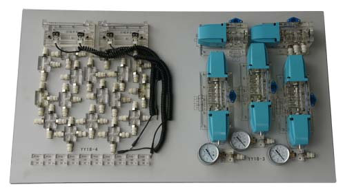 透明液压传动演示系统(图7) 液压传动插孔式演示装置